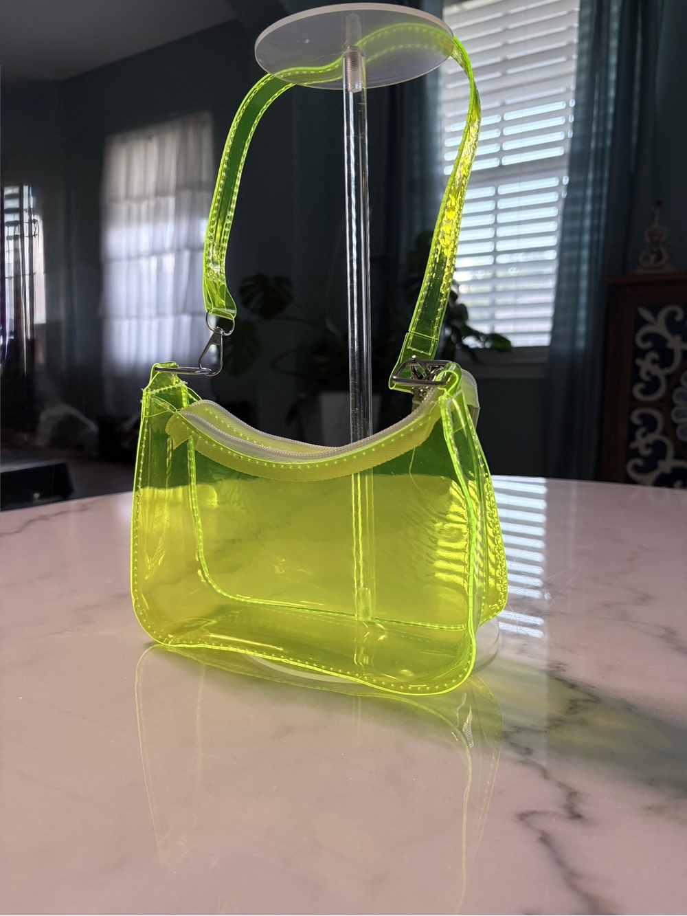 Neon Yellow Clear Jelly Event Shoulder Bag - Picture 6 of 11